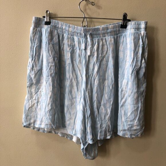 Torrid Light Blue Tie-Dye Gauze Crop Top & Drawstring Short Short Set - Picture 9 of 12